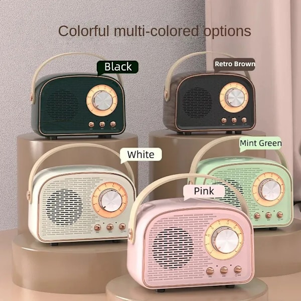 Vintage Mini Bluetooth Högtalare DW21 Klassisk Musikspelare Audio Stereo Bas Högtalare Portabel Dekorativ Högtalare Hemmamusikspelare 241019