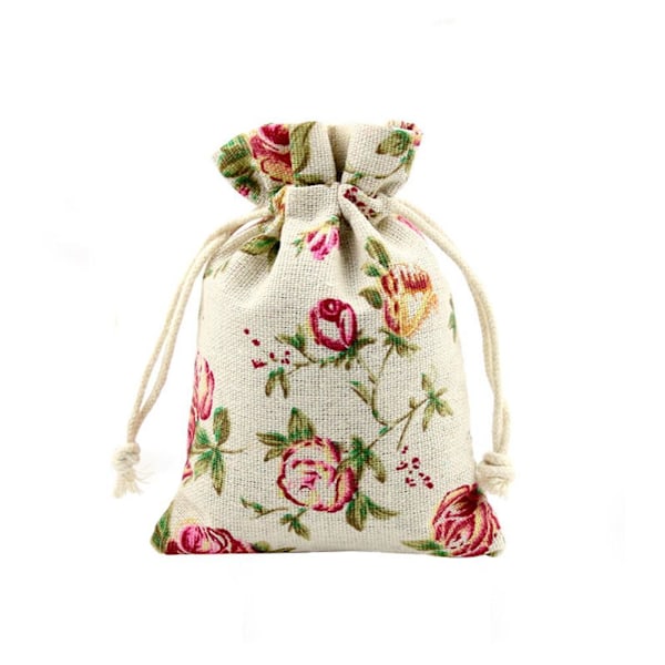 10×14cm Trykt Bomullspose Oppbevaringspose for Dagligvarer Ju Random ColorA 10×14cm 20pcs