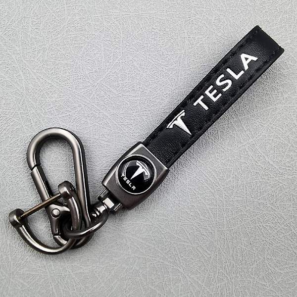 Nahkainen avaimenperä autolle ja pyörälle metallista | Kestävä avaimenperä | Aseväriset metalliset avaimenperärenkaat ja koukut Tesla Gun Color Hardware