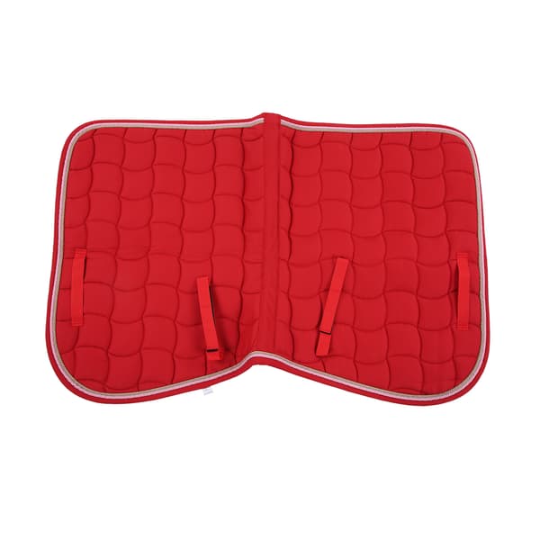 (SC)Breathable All-Purpose Saddle Pad with Handle and Girth for Horses Large Red