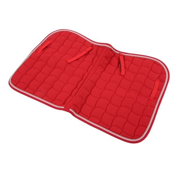 (SC)Breathable All-Purpose Saddle Pad with Handle and Girth for Horses Large Red