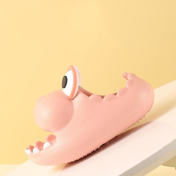 Söta Dinosaurie Halkfria Tjocksulade Barntofflor för Huset Sommar Pojkar och Flickor Eva Baotou Baby Externa Coola Tofflor Rosa 210 Pink