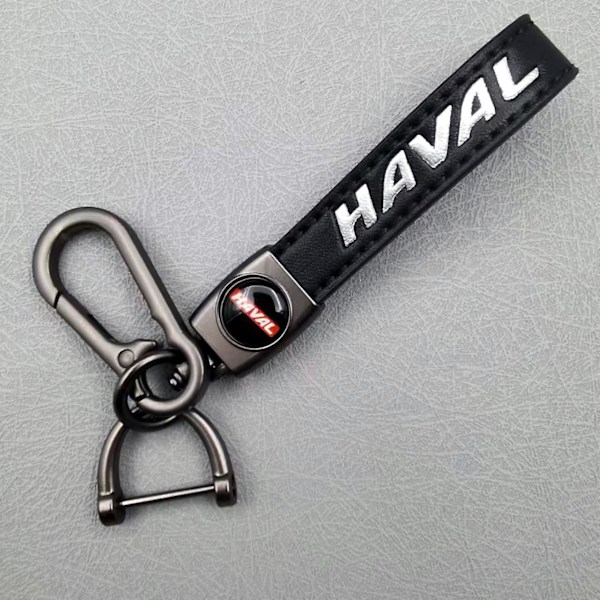 Lädernyckelring för bil och cykel i metall | Hållbar nyckelring | Nyckelring och krokar med silverdetaljer Silverdetaljer Harvard Silver Hardware