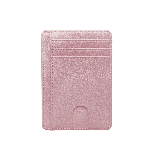 Anti RFID-blockerande kolfiber kreditkort ID-korthållare fodral för AirTag män kvinnor plånbok läder smala plånböcker för AirTag Air Tag Pink