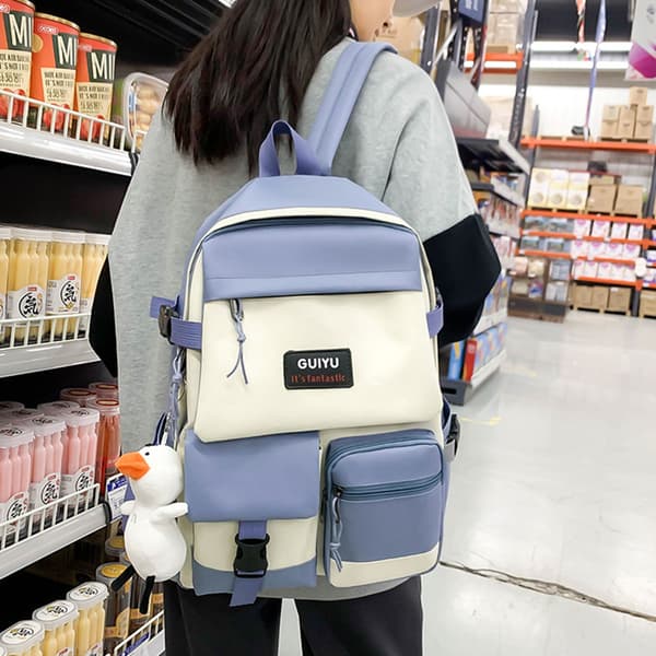 (SC) Large Capacity School Backpack for Students Korean Style Female School Backpack Black