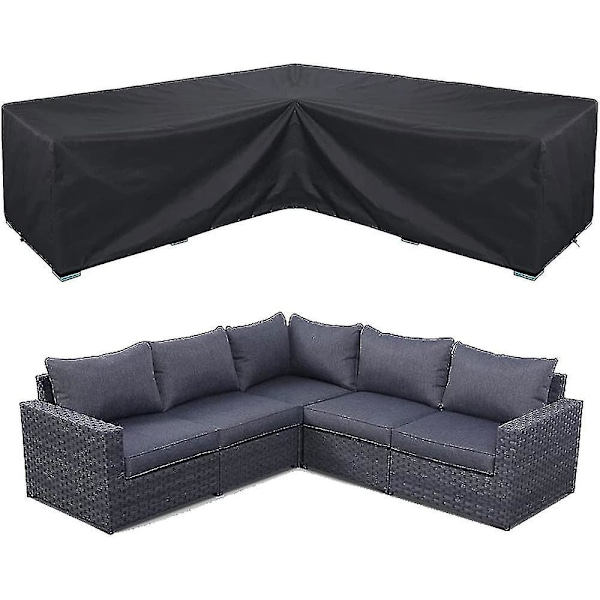 Hörnsoffa Överdrag Vattentät Trädgårdsmöbler Set Överdrag Utomhus Sektionsmöbel Överdrag Hög Kvalitet 260*192*82cm