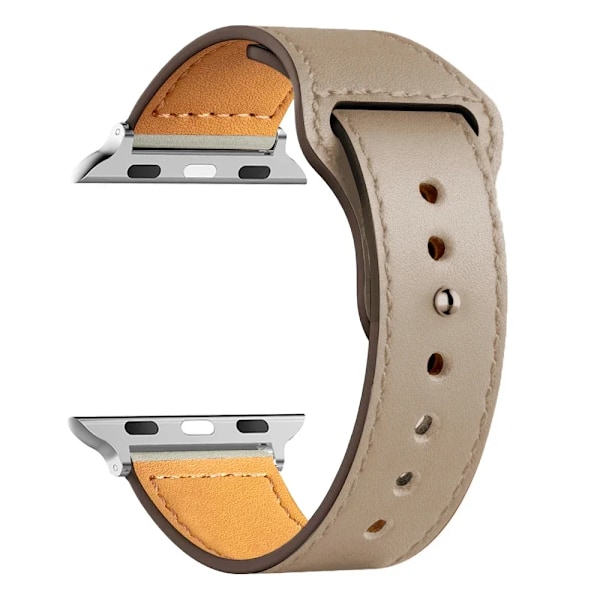 Läderrem för Apple Watch band Ultra 2 49mm 44mm 40mm 38mm/42mm sport loop armband iWatch series 9 8 7 3 4 5 6 se 41mm/45mm Apricot 1 49mm 42mm 44mm 45mm Apricot 15