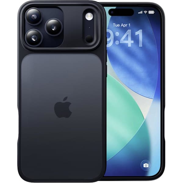 Compatible iPhone 17 Pro Max Case Matte Finish Protective Phone Cover Anti-Fingerprint Thin Slim Hard Shell - Black