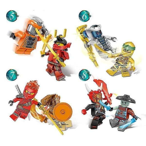 (SC)Compatible 48 Phantom Ninja Minifigures Against Basilisk With Weapons Children's Educational Assembly Building Blocks Toys