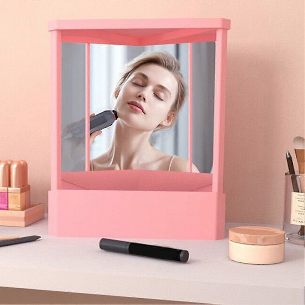 [SC]Non-Reversing Mirror True Image Reflection Stable Base Mirror Gift Compatible with Women Black Black Large Size