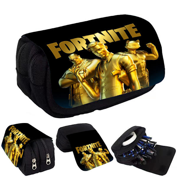 F-ortnite blyantsæske til piger, børneblyantsæske med lynlås, tegneserie anime blyantsæske til skole, skoleforsyninger gave C