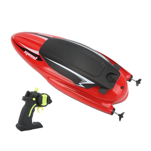 (SC)RC Racing Båt Vanntett ABS Anti-fall Rask Stabil Fjernkontrollbåt 2 Batterier Rød