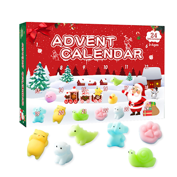 Julelysende klemmeleketøy Adventskalender Blindboks på lager Dumplings Julegummi Dyreleketøy A