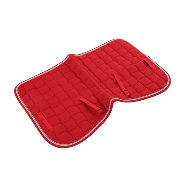 (SC)Breathable All-Purpose Saddle Pad with Handle and Girth for Horses Large Red