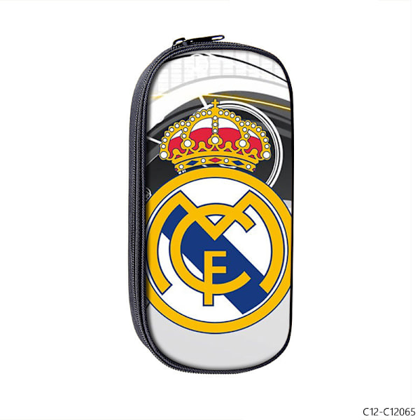 Real Madrid Läderpennfodral Pennfodral Stationery Bag Kontor Förvaringslåda Kosmetisk låda Mapp bd002948
