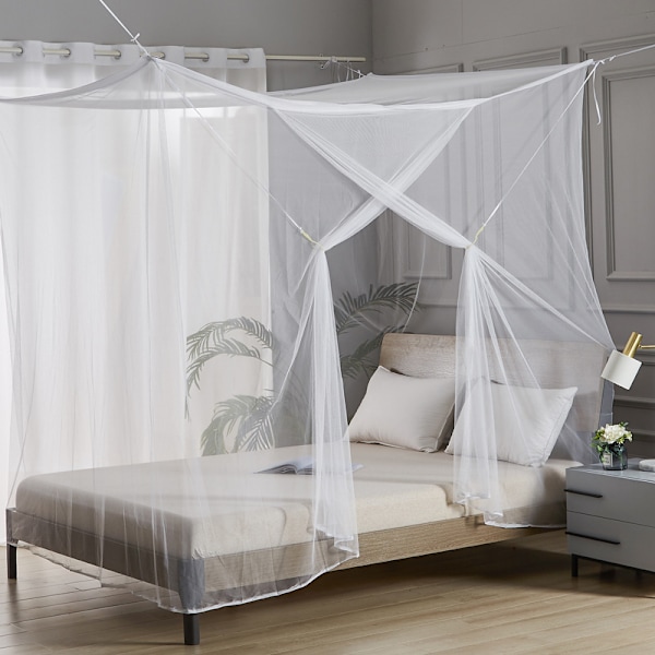 Myggnett for dobbeltseng, Hvit, 200 X 220 X 190 cm