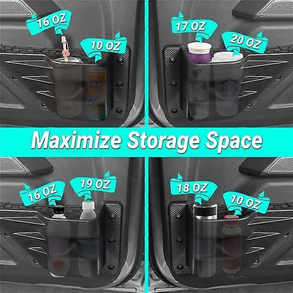 (SC) 2 Pcs Front Left+Right Door Pockets Side Door Organizer Box Accessories for 2021 2022