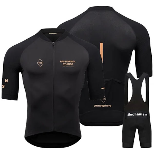 PNS Herre Cykeltrøje Kortærmet Åndbar MTB Cykel Sommer Sort Cykeltøj Maillot Ropa Ciclismo Uniformsæt 4 XL 4