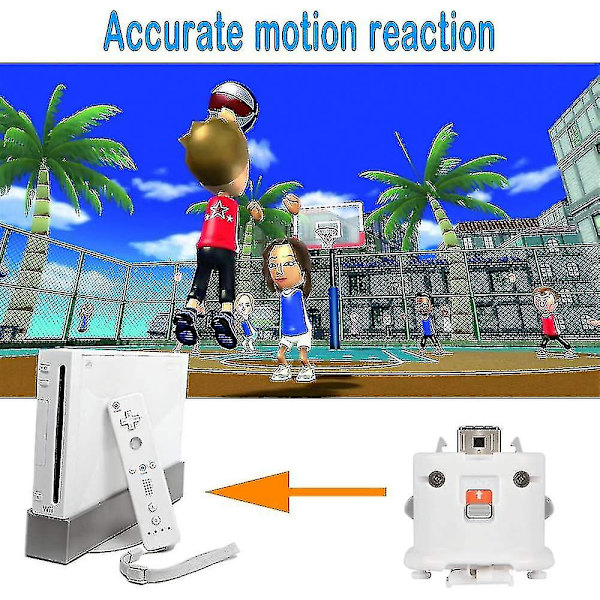2 Motion Plus Adapter Sensor til Wii Remote Controller, Motion Plus Adapter Accelerator Udskiftning til Wii Motion Plus Adapter White