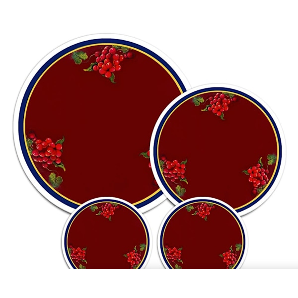 Komfyrplatebeskytter (4 deler x 3) Bær + Vinter + Kornblå