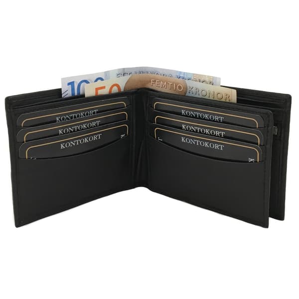 [SC]Leather Wallet Black Svart one size