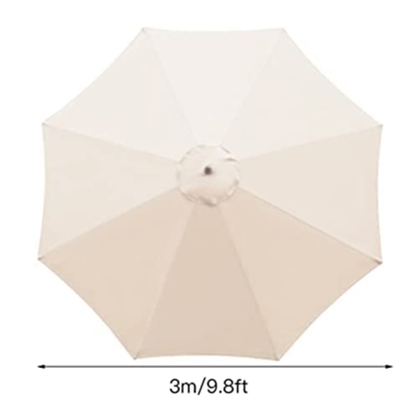 Parasolldeksel, 8 Ribber, 3m, Vanntett, Anti-UV, Erstatningsstoff, Beige