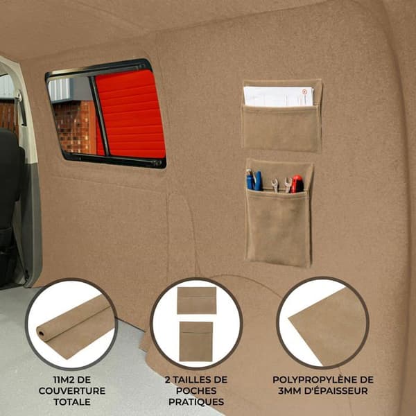(SC)Inner liner - Beige - 100% polypropylene - 11 m² - Storage pockets included