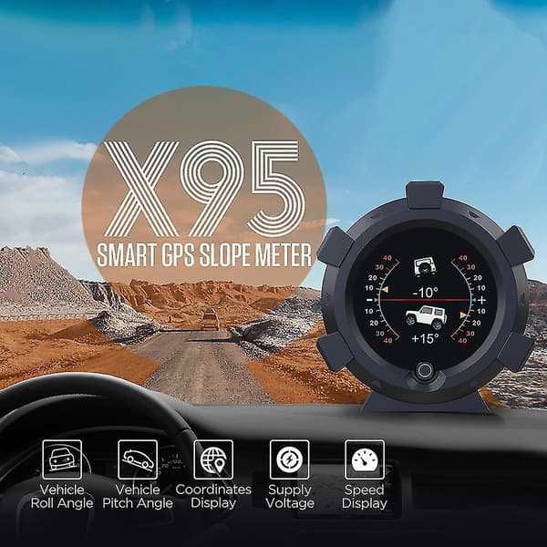 (SC) För Jimny GPS Inclinometer Bil Pitch Tilt Höjd Bredd Längd