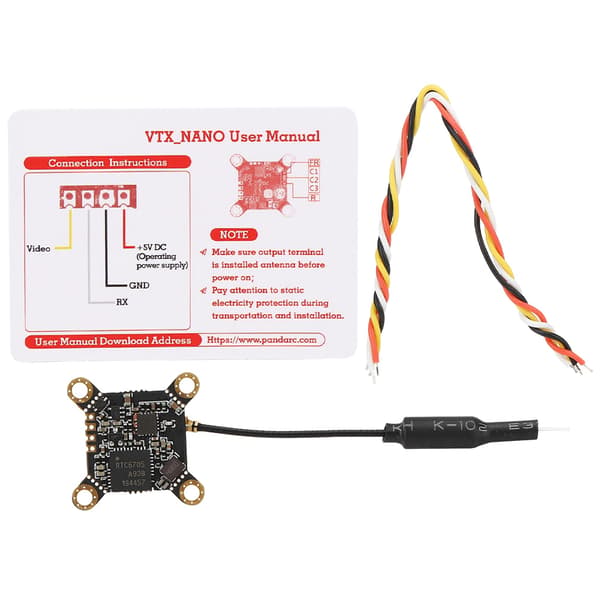 (SC)VT5804 Nano Video Transmitter 5.8G 40CH 0mW~400mW OSD Adjustable FPV Transmitter