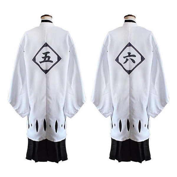 Japansk Anime Bleach Mænd Cosplay Kostume Kyouraku Shunsui Kenpachi Zaraki Hvid Kappe Kappe Kaptajns Kappe Ingen Sort Kimono 13 13 M