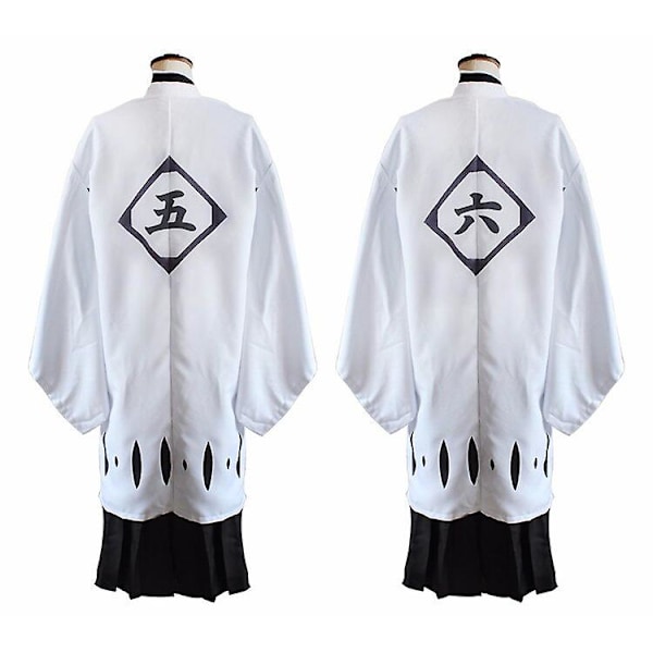 Japansk Anime Bleach Mænds Cosplay Kostume Kyouraku Shunsui Kenpachi Zaraki Hvid Kappe Kaptajns Kappe Ingen Sort Kimono 8 8 2XL