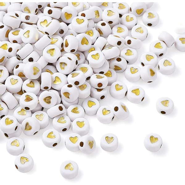 50g/360kpl Litteitä Pyöreitä Akryyli Sydänhelmiä - Käsintehtyihin Koruihin, 7mm