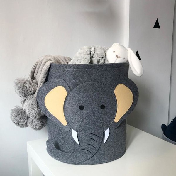 Filt Dyre Opbevaringskurv Løve Elefant Tiger Tegneserie Kurv A one
