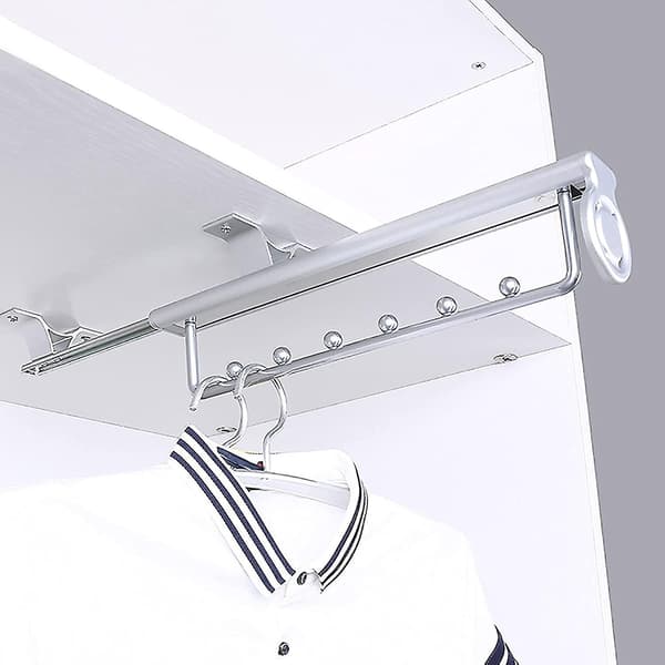 (SC) Telescopic wardrobe hanger for wardrobe - High-load pull-out clothes rail trouser hanger