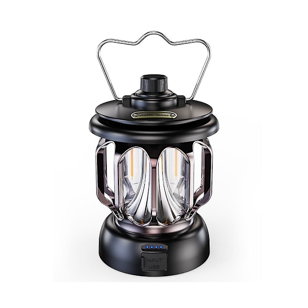 3500 Ma Ulkokäyttöön Tarkoitettu Camping-lamppu LED Retro Hevoslyhty Kannettava Telttalamppu Kätevä USB-lataus C