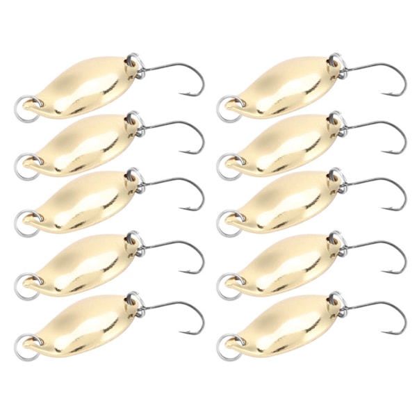 10st Fiskedrag Wobbler Bete Skedstil Konstgjorda Metallbeten Krokar (Guld, 2.5g) 0.1