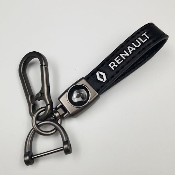 Nøglering i Læder til Bil | Metal Finish | Robust Nøglering | Nøglering og Hæklet Udstyr Gun Color Hardware Gun Color Hardware Renault Gun Color Hardware