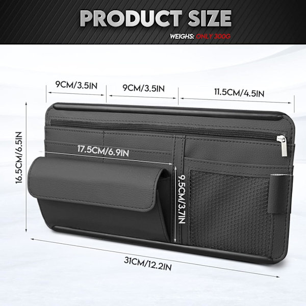 (SC)Car Sun Visor Organizer, Auto Interior Sun Visor Pocket, PU