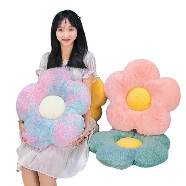 Blommig sittdyna e Solros Liten Blommig sittdyna grön