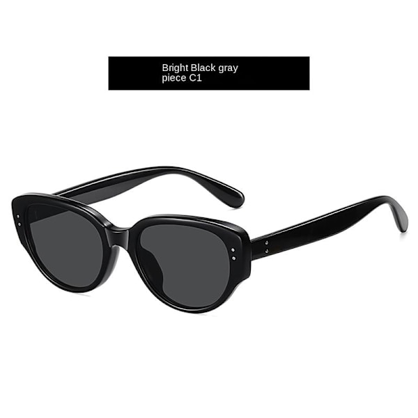 global Hot Sale Fashion Casual Solglasögon Retro Små Ram Solglasögon svart grå A7015 black gray