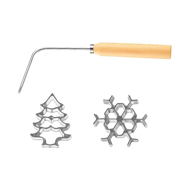 [SC] 4-pack Rosette Cake Bunuelos Tool, Compatible with 3 Interchangeable Heads, Aluminum Molds for Baking 3-piece set