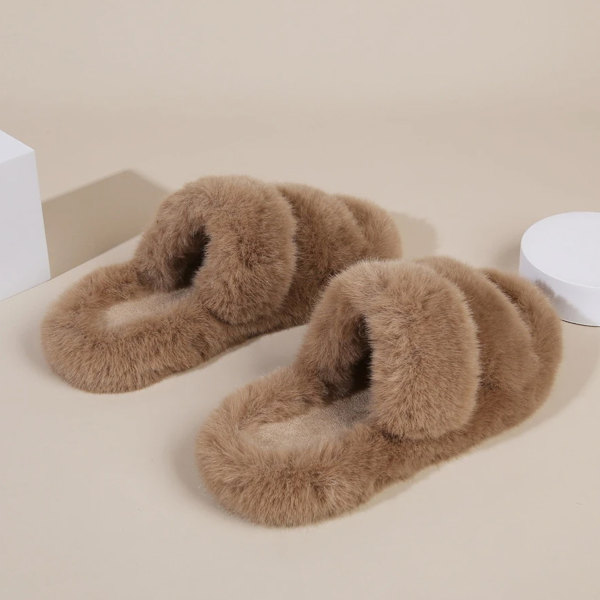 Tofflor Dam Vinter Varma Plyschtofflor Halkfria Floppy Toetofflor