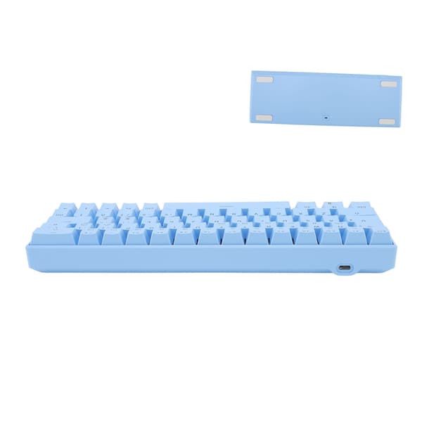 (SC) Mechanical keyboard 64 keys white light 3 modes ergonomic layout 4 optional switches blue keyboard for WIN blue switch 0.2