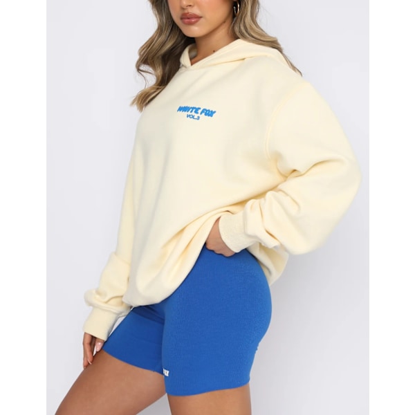Varm genser 2-delt sett bokstav VOL.3 HVIT Fox Ny Topp Hettegensere Beige Beige M# Beige