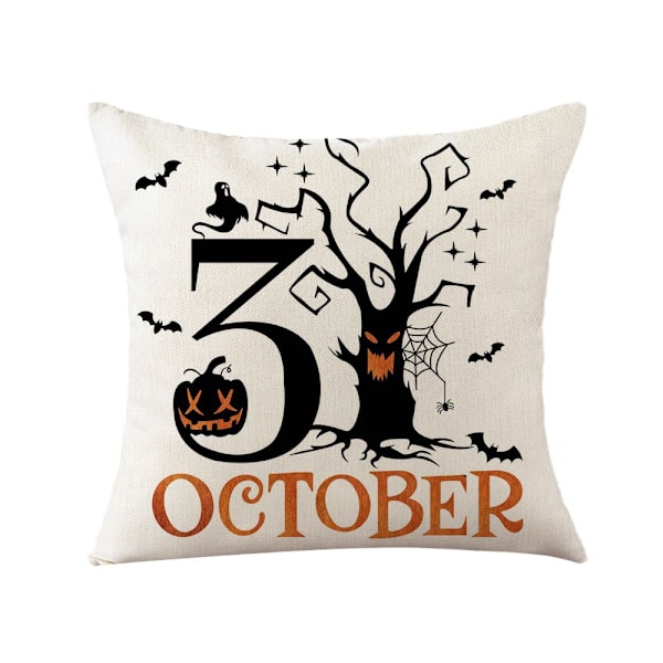 Halloween-tyynyliinat, Halloween-koristeet 18x18 tuuman setti 4 tyynyliinaa Temppu vai keksintö Onnellinen Halloween Pellava Sovan Sängyn Heittotyynyn Päällinen Koriste
