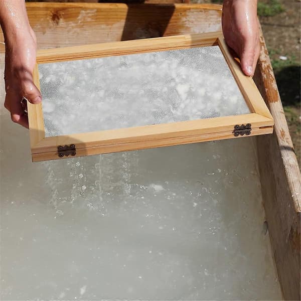 [SC]3 Pieces Papermaking Wood Papermaking Mold Papermaking Screen Kit-Perfet