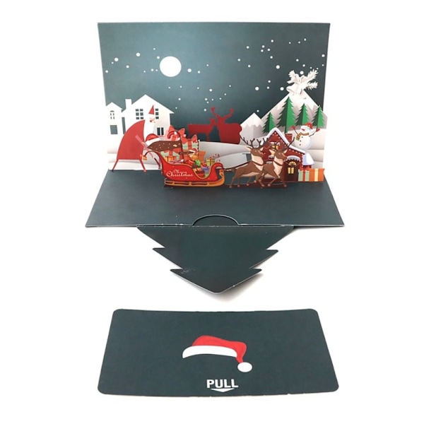 3D Joulukortti Tervehdys Pop-Up Postikortti 3 3 3 3