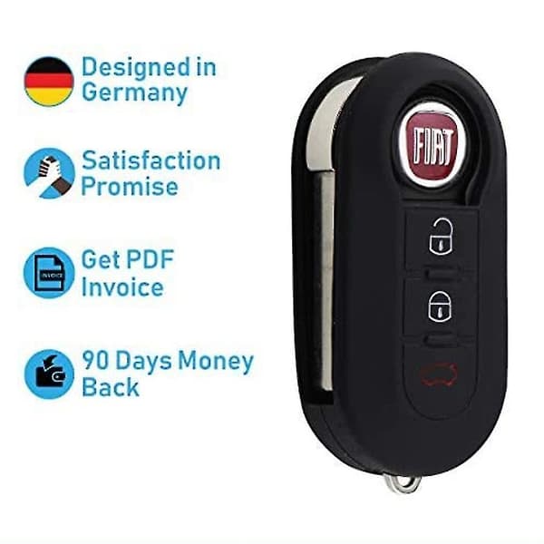 [SC]Fiat 500 Key Shell Fiat Boyue Car Foldable 3 Button Key Silicone Case