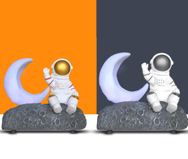 (SC) Månsken astronaut Bluetooth-högtalare, presentdekoration högtalare (silver)