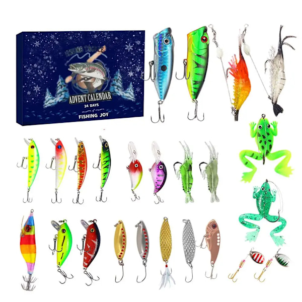 Julekalender 2023 Sett 24 Dagers Nedtelling Kalender Overraskelsesgaver Fiskeutstyr Blindboks for Far style 2